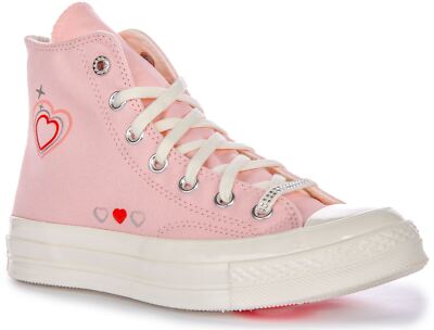 Converse A09113C Chuck 70 Y2K Heart Print Damen Stiefel In Hellrosa UK 3   8