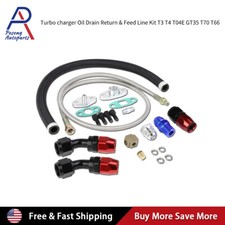 Turbo Charger Stainless Steel 40 18 Oil Feed 21 10an Return Drain Line Kit