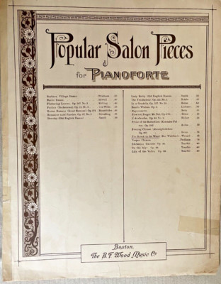 POPULAR SALON PIECES FOR PIANOFORTE, ''THE BROOK IN THE WOOD'' BY HERMANN WENZEL,