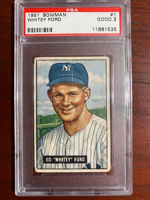 1951 Bowman Whitey Ford #1 PSA 2
