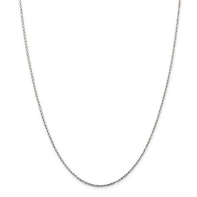 Real 14kt White Gold 1.25mm Round Parisian Wheat Chain; 20 inch; Lobster Clasp