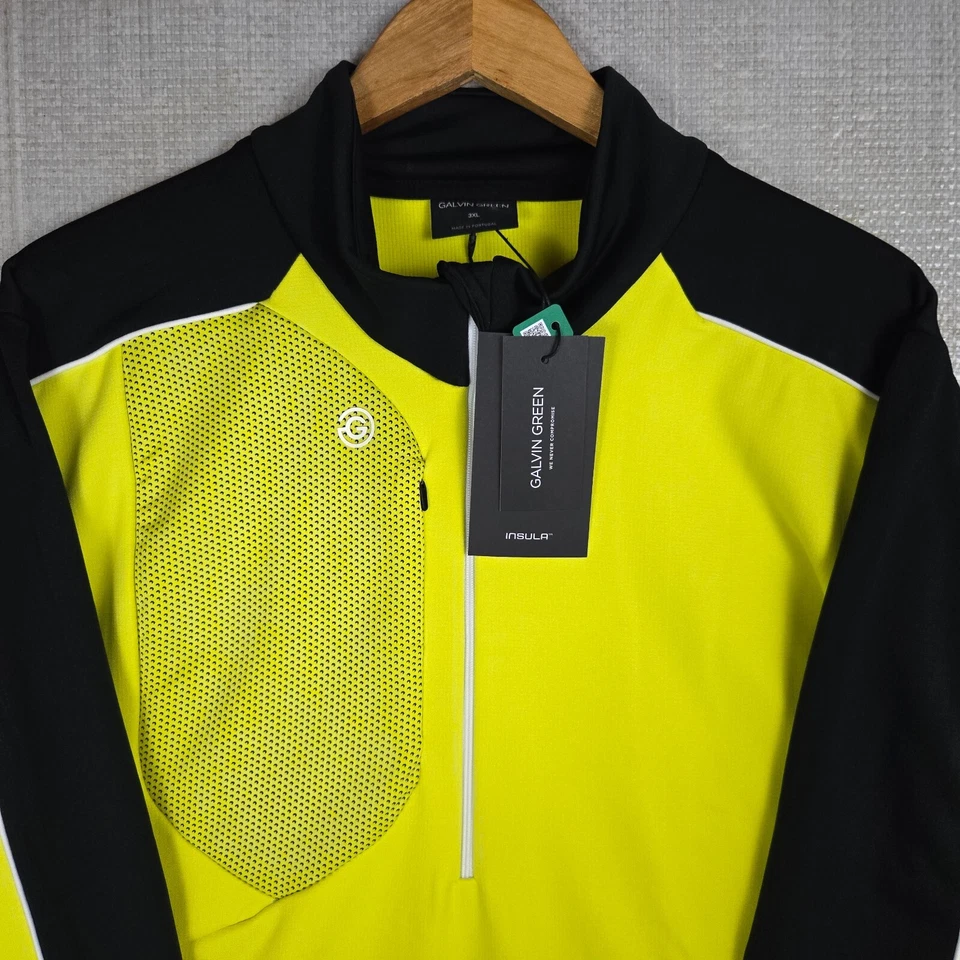 GALVIN GREEN $189 Mens Size 3XL 1/2 Zip Thermal Lined Pullover Jacket Hi Viz - Image 2 of 4
