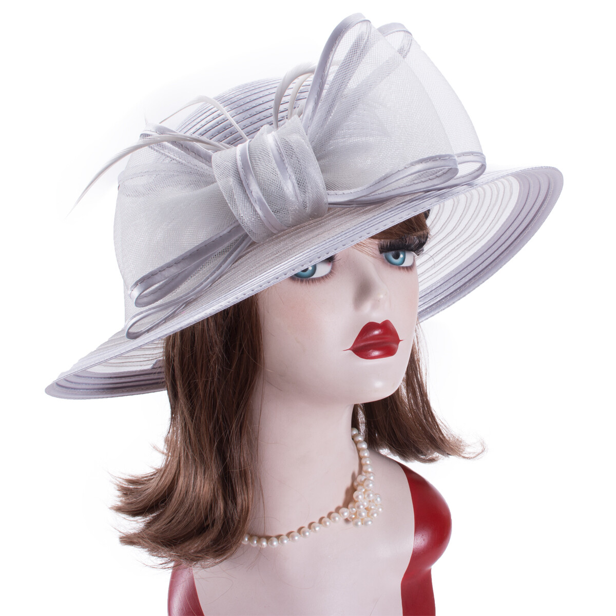 Women Satin Ribbon Church Hat Church Designer Couture Bridal  display picture 1