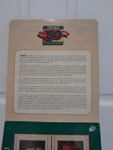 Ertl 50th Anniversary 6 Piece Tractor Set 1945-1995 Special Edition NEW Die-Cast - Picture 3 of 11
