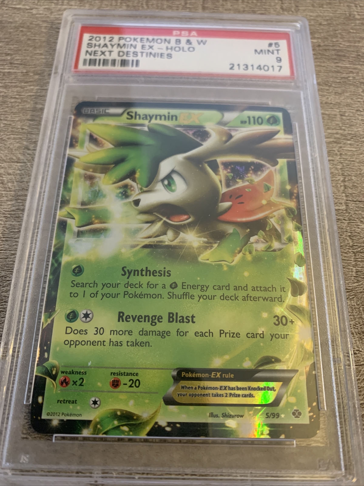 2012 Pokemon B&W Next Destinies Shaymin EX #5 Holo 5/99 PSA 9 MINT