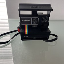 Polaroid Spirit 600 Rainbow Stripe Instant Film Camera Black