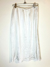 Vintage Warner s Womens Skirt Slip Size XL White Lace USA 27 Length Sissy
