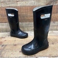 Bogs Glosh Solid Rain Boots Black Kids Size 11 (27).