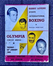 BOXING PROGRAM HOWARD WINSTON VS DON JOHNSON & BILLY WALKER 1964