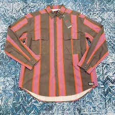 Levis Shirt Woven Flannel Long Sleeve Button Front Stripe Multicolor 98 SZ M