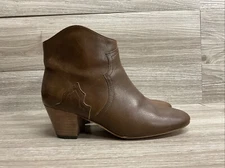 Isabel Marant Dicker ankle leather boots Brown Womens Size 38 Zipper Ankle US 8