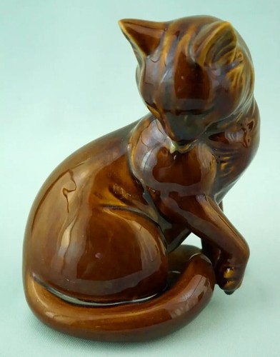 LA FARNESIANA PARMA Italy Carlo Corvi Sculpture figurine majolica cat animal - Picture 13 of 24