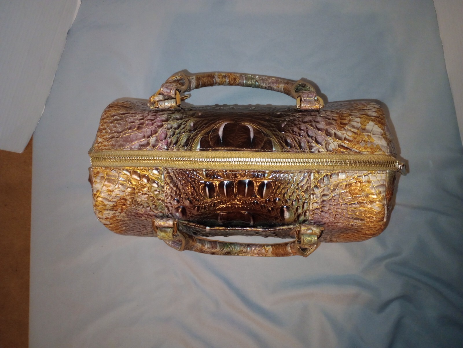 Brahmin Truffle Python Stacey Handbag. No Shoulde… - image 4