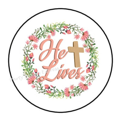 10cm Auto-Aufkleber Sticker Decal Laptop Farbe He Lives Wreath Easter bunt R3372