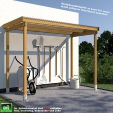 Unterstand, Überdachung 3.0x1.5 m selbstbauen: Bauplan + Kleinteile - ohne Holz!