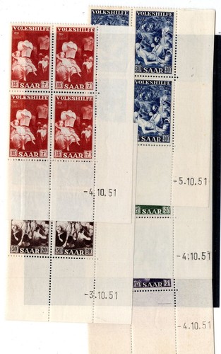 Saar 309/13Br With Print Date ** MNH Mint 400EUR (CA7762)
