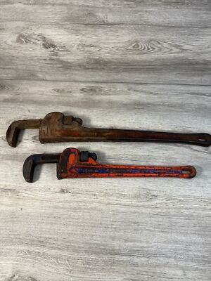 Ridgid 24'' & 18'' Pipe Wrench Set (2), Heavy Duty Steel, Made in USA