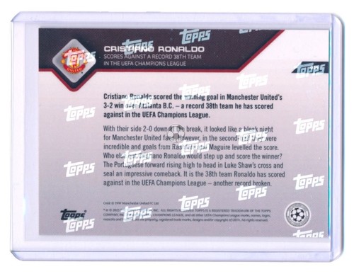 2021 Topps Now UCL #54 Cristiano Ronaldo Purple Parallel 15/99 Manchester United - Picture 2 of 4