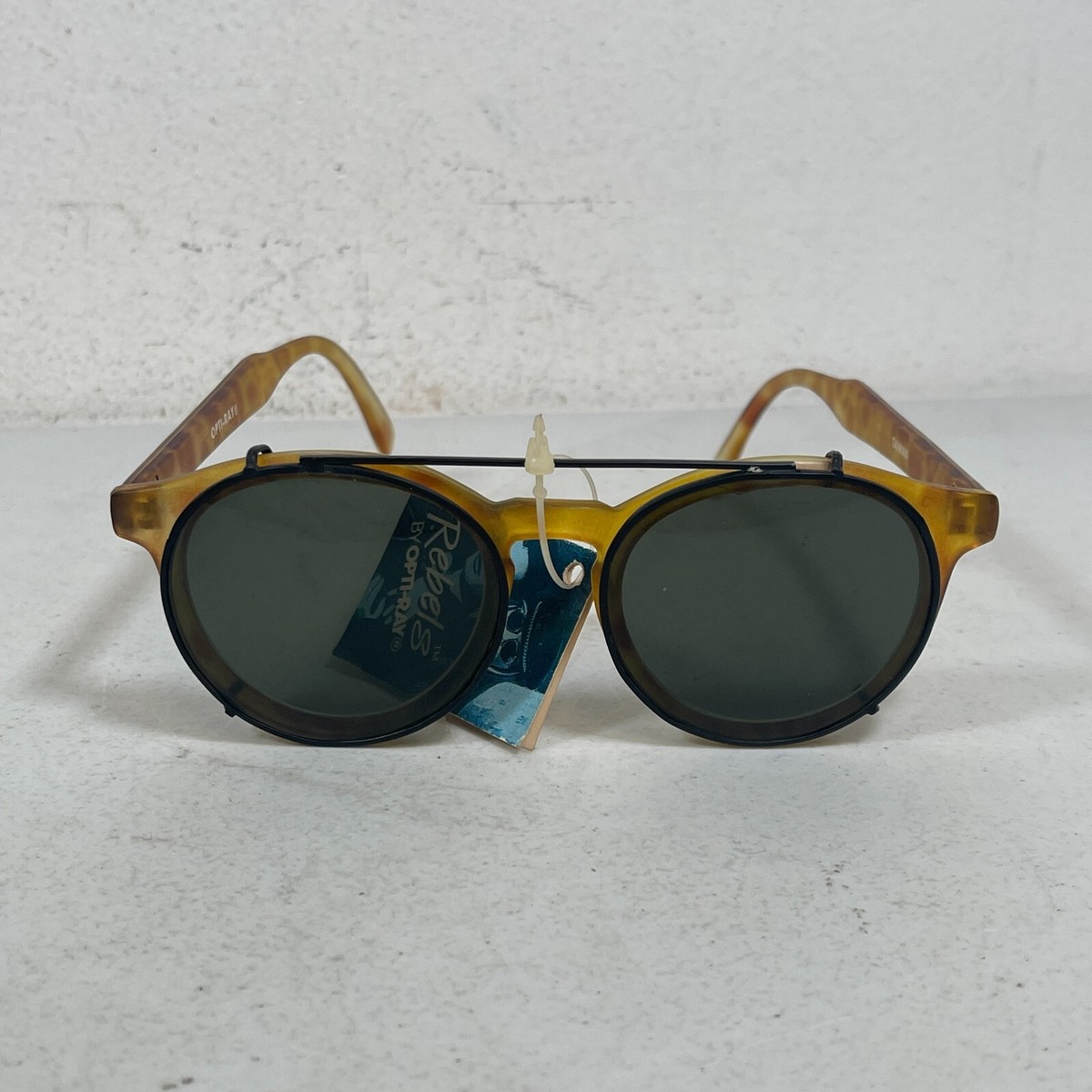 Vintage Brown Sunglasses with Yellow Lens Tortoise Retro-Vintage Acetate Geometric Tinted Sunglasses  main image 4