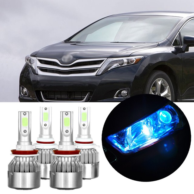 4X COB LED Headlight Kit High Low Beam Bulbs for Toyota Venza 20092016