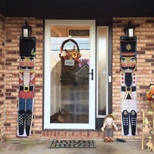 1 Pair Christmas Nutcracker Front Porch Door Holiday Decor Banner Set
