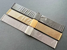 Milanese Mesh Loop Watch Strap S/S Steel Bracelet Wrist Strap 14-22mm x 2mm appx