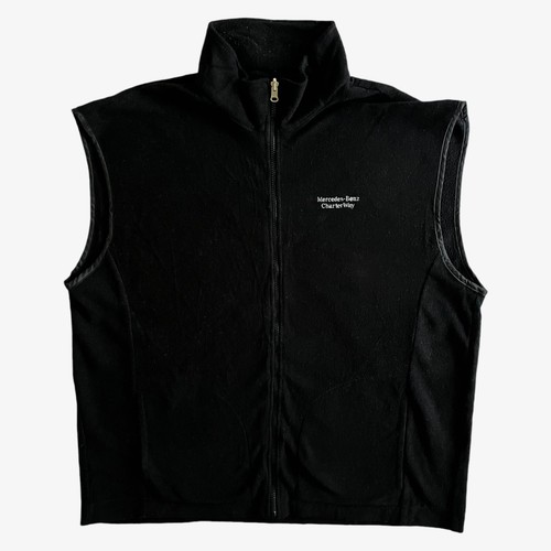 Vintage Y2K Herren Mercedes Benz Charter Way schwarze Weste, Formel 1 F1 Racing