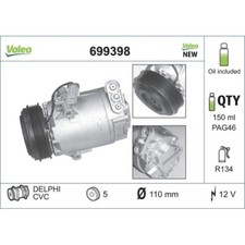 1x Kompressor, Klimaanlage VALEO 699398 passend für OPEL VAUXHALL