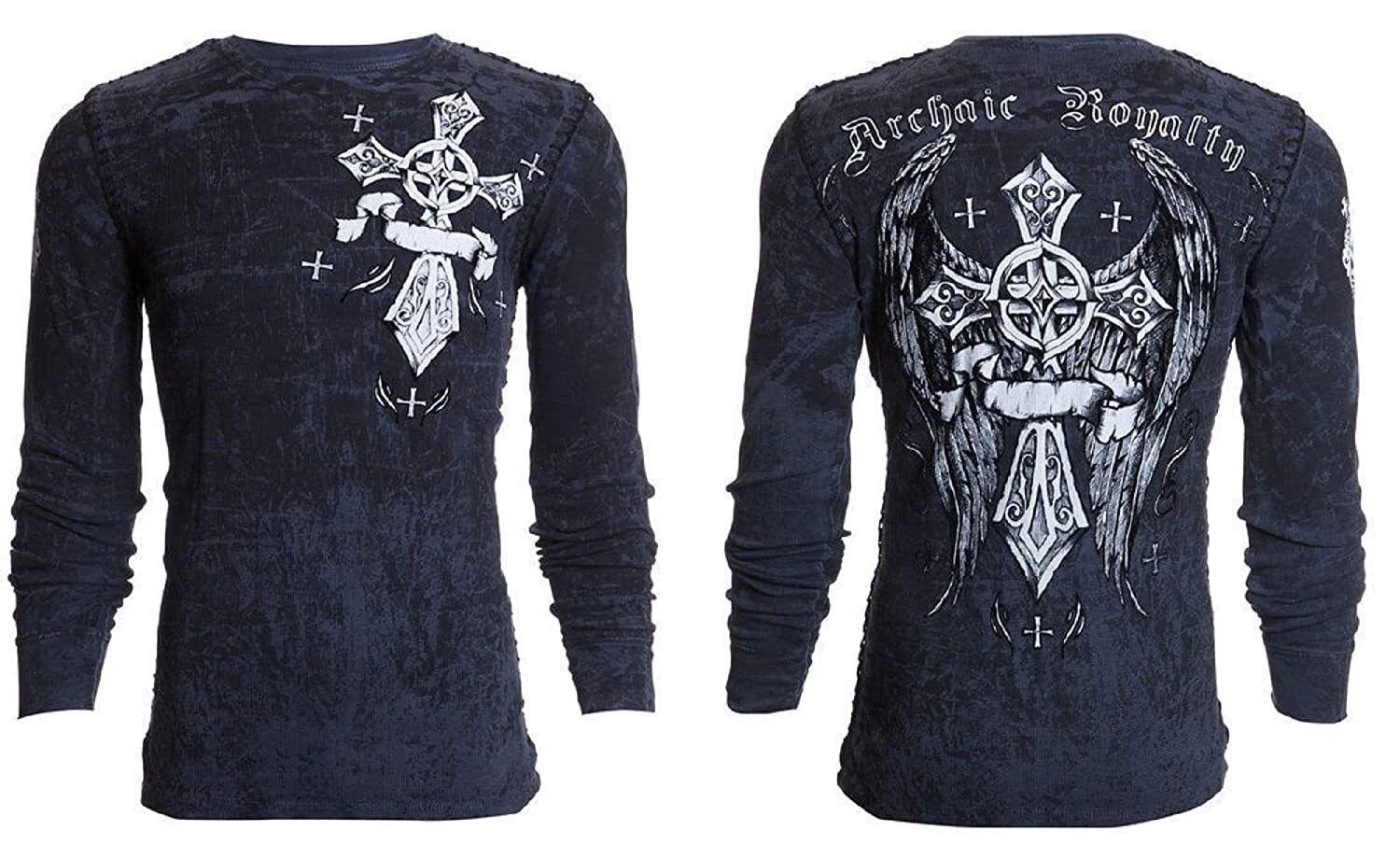 Archaic by Affliction Men's Thermal Shirt COUNTDOWN Wings Skull Biker Charcoal
Opens in a new window