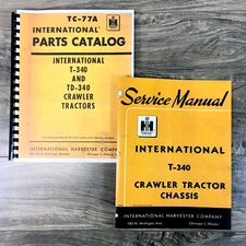 International T-340 Crawler Tractor Service Parts Manual Set Repair Shop Catalog