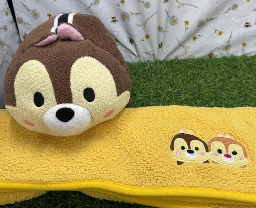 Disney Store Chip N Dale Authentic 12” Tsum Tsum Plush Toy & Blanket Combo RARE - Picture 2 of 20