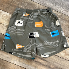 Columbia PFG Mens Shorts Small Swimming Fishing Flags Martini Boat Print