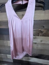 Superdown Small Amerie Satin Halter Top Pleated Neck Revolve Pink