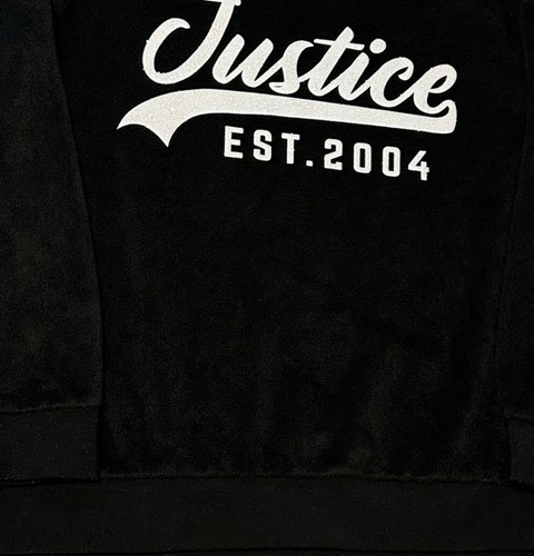 Justice Black Fleece Girls Sweatshirt Size Large 14 - Picture 7 of 9