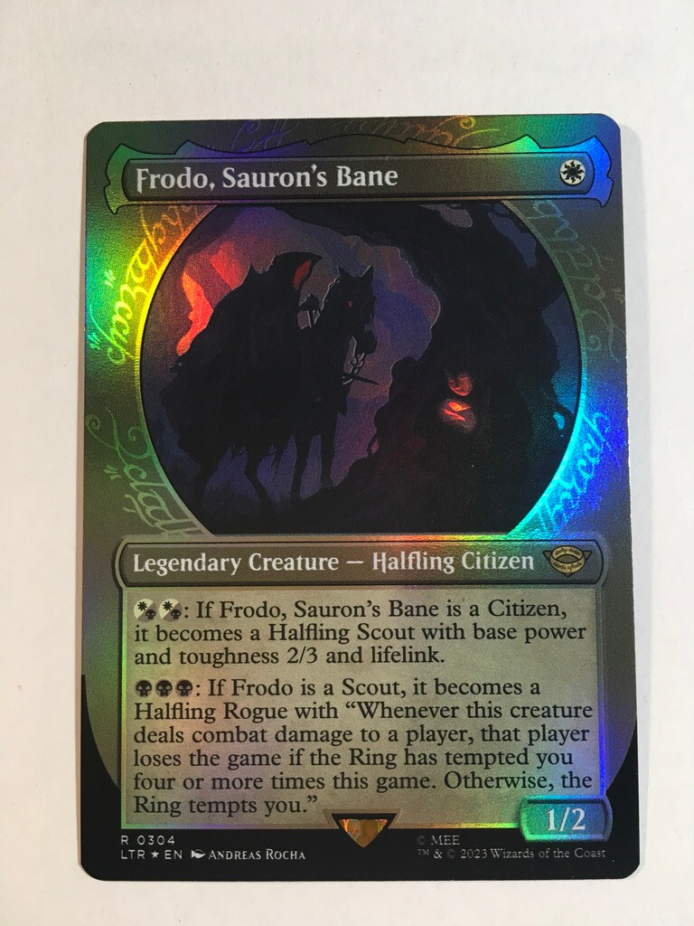 MTG Frodo, Sauron's Bane Showcase Foil The Lord of the Rings - NM Pack Fresh MTG Frodo, Sauron's Bane Showcase Foil The Lord of the Rings - NM Pack Fresh