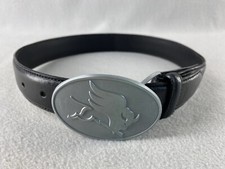 Nocona Boy's Black Leather Laced Belt  Bull Buckle Size 22 N4423001