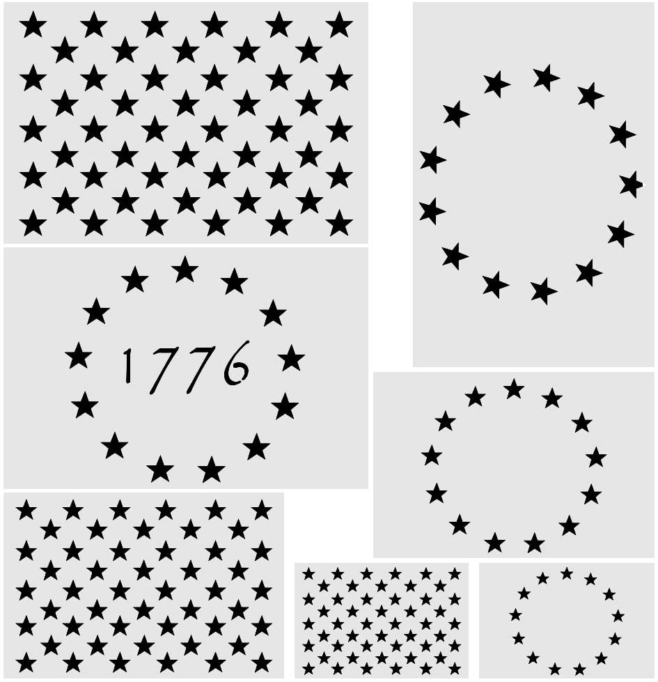 American Flag Stencil, Stars Flying American Flag Stencil Template for ...