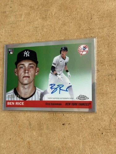 2025 Topps Chrome Platinum Ben Rice Rookie Refractor Auto /199 #CPA-BR Yankees
