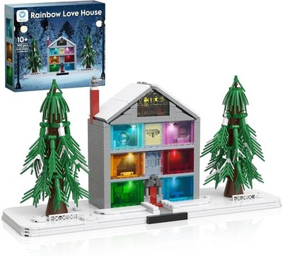 Modellbau mit 7 Farben Beleuchtung MOC Bauziegel Set Blockhaus