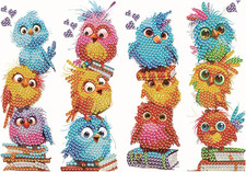 4Pcs Bird Diamond Art Bookmarks,Diamond Painting Bookmarks Kits for Adult,Diy Ge