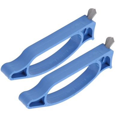2Pcs/Set Winter Ice Fishing Knife Sharpener Auger Blade Cutter Zangen Angeln BK