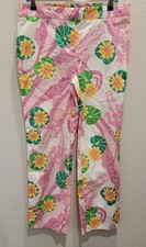 Lilly Pulitzer White Label Crop Pant/Capri Pink Crocodile Size 10 Vintage