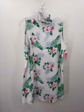 Tommy Bahama White Size Medium Floral Shift Knee Length Sleeveless Dress