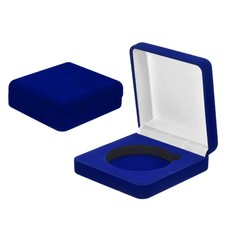 2 Pcs Challenge Coin Display Case, 60mm Velvet Coin Boxes for Gift, Blue/White