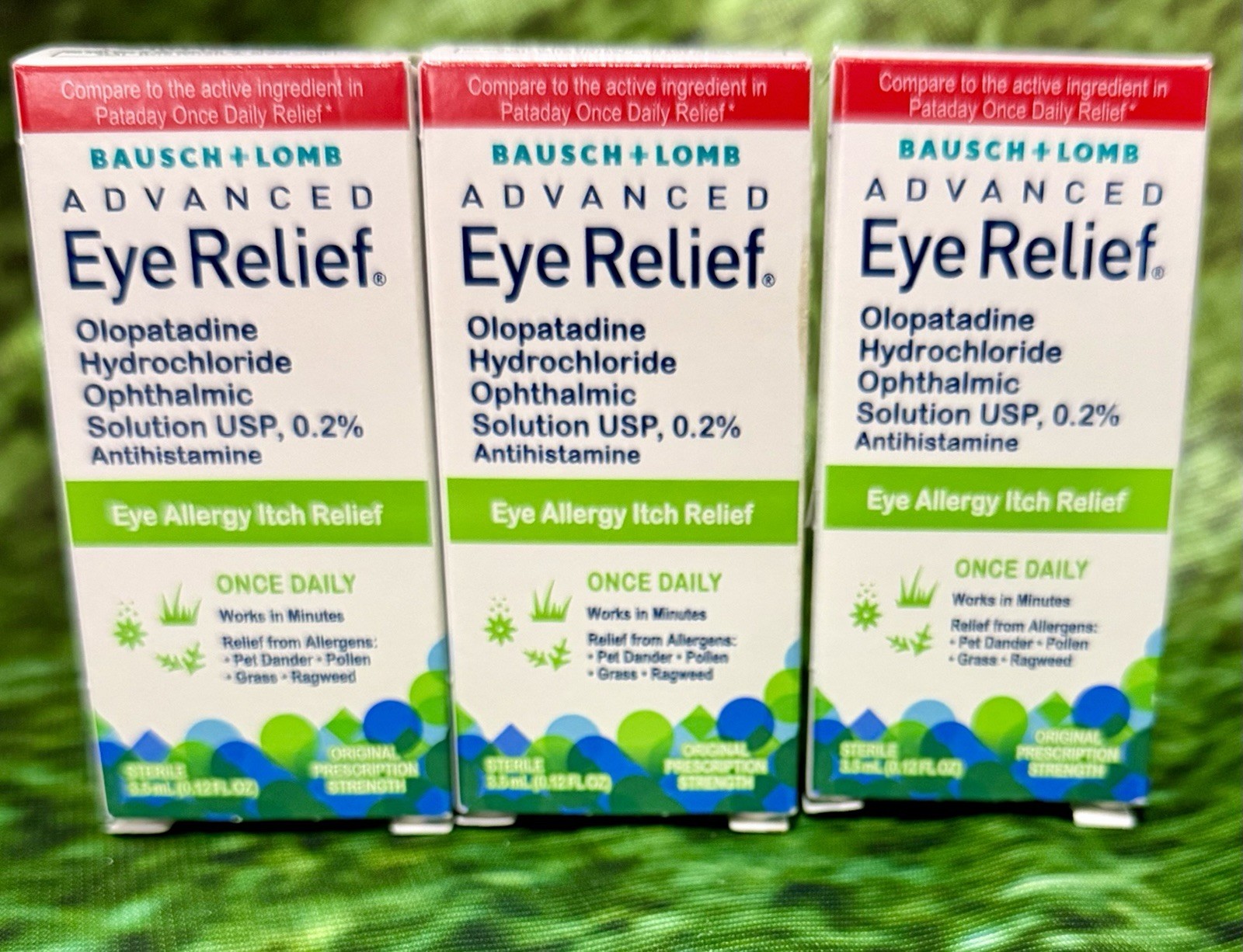 (3) Bausch+Lomb Advanced Eye Allergy Itch Relief 3.5mL (0.12 FL OZ)- EXP 10/2026