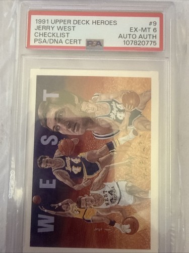 1991 Upper Deck Hero’s Jerry West Los Angeles Lakers HOF Autograph PSA