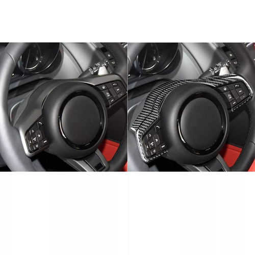 Real Carbon Fiber Steering Wheel Cover Trim For Jaguar F-TYPE 2013-2022 - Picture 2 of 6