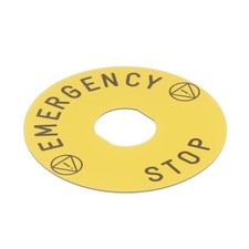 2pc SCHNEIDER ELECTRIC ZBY8330 Legend Plate, 22mm, 90mm, Yellow, EMERGENCY