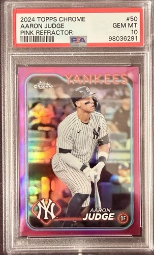 2024 Topps Chrome Aaron Judge Pink Refractor PSA 10🔥🔥🔥