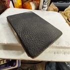 Antique Vintage Leather Cigarette Case Pebbled Brown Push Clasp Tobacciana Deco — photo 9